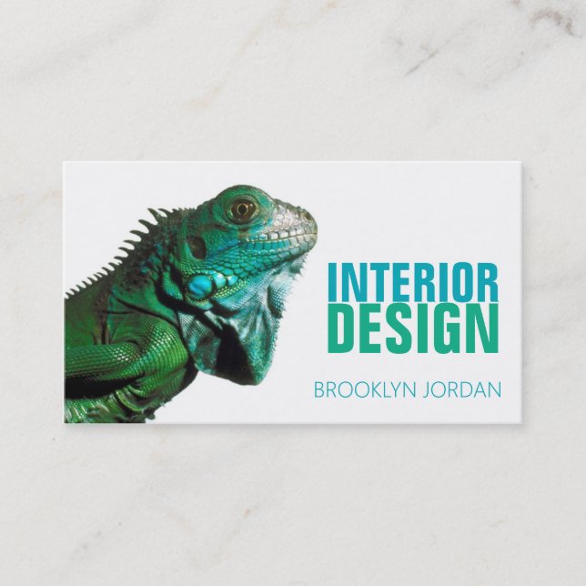 Interior design designer chameleon business card (Front)