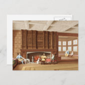 Interior Design Elizabethan Fireplace Vintage 1800 Postcard (Front/Back)