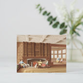 Interior Design Elizabethan Fireplace Vintage 1800 Postcard (Standing Front)