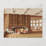 Interior Design Elizabethan Fireplace Vintage 1800 Postcard