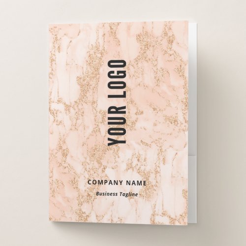 Interior Design Event Planner Rose Gold Marble Pocket Folder
