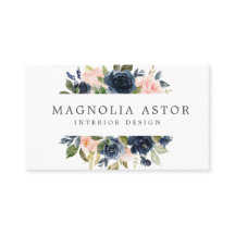 Interior Design Floral Watercolor Pink Navy Girly