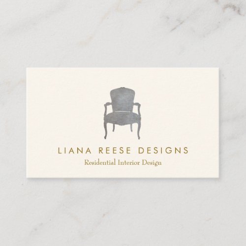 Interior Design  French Chair Logo Business Card