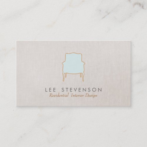 Interior Design  French Chair Logo Business Card