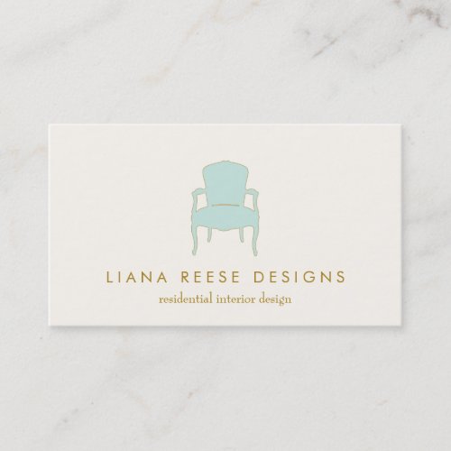 Interior Design  French Chair Logo Business Card