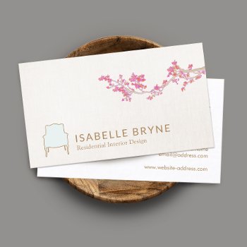 Interior Design French Chair Staging Decorator Business Card by sm_business_cards at Zazzle
