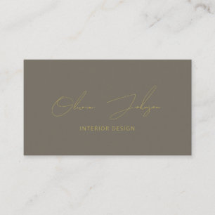 Interior Design Gold Brown Business Card