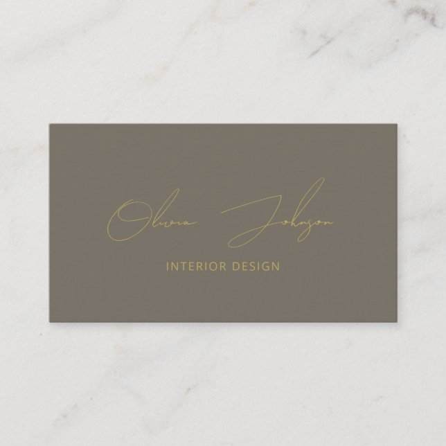 Interior Design Gold Brown Business Card (Front)
