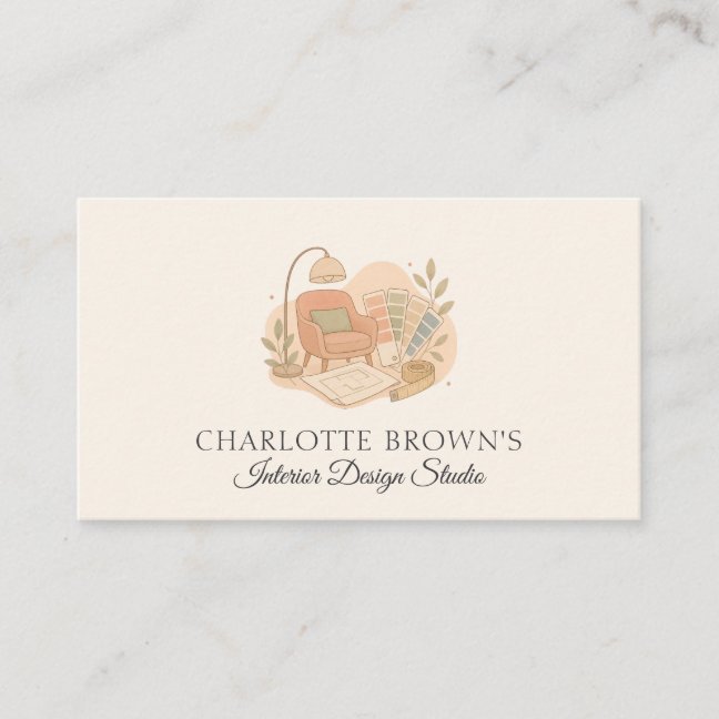 Interior Design Home Decor Residential Commercial Business Card