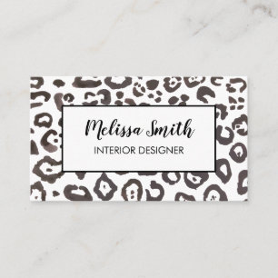 Interior Design Leopard Print Business Card
