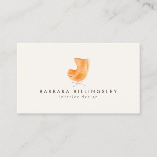 Interior Design Modern Chair Watercolor Business Card