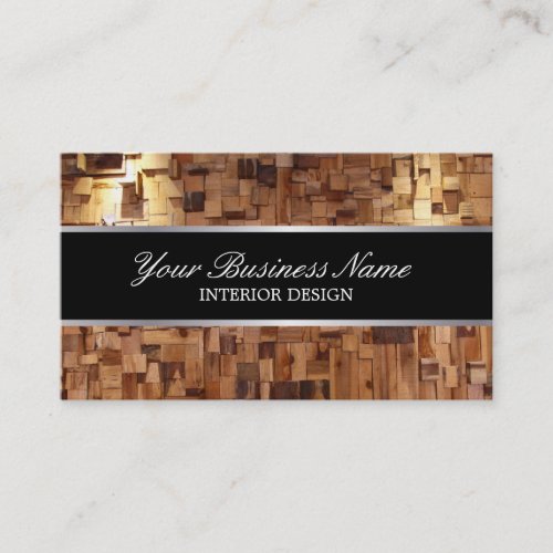 Style Wood Texture Interior Design Business Card