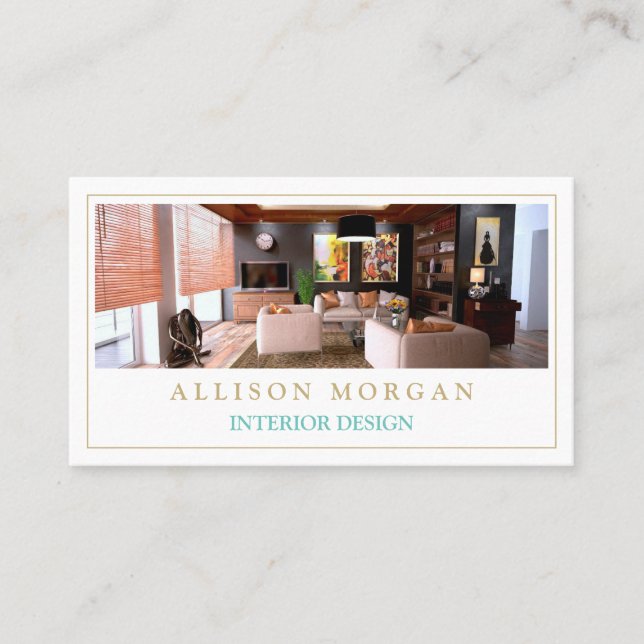 Interior Design Photo Showcase Modern Stylish Business Card (Front)