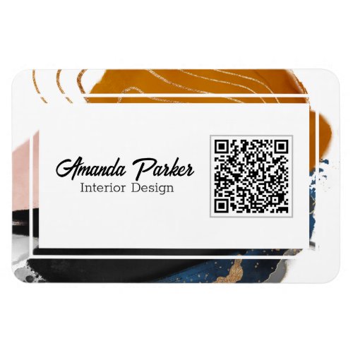 Interior Design Simple Modern Abstract QR Code Bus Magnet