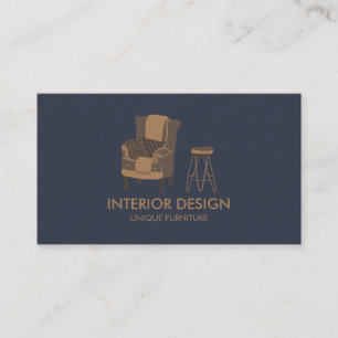 Interior Design Sofa Table Pillow navy Business Card