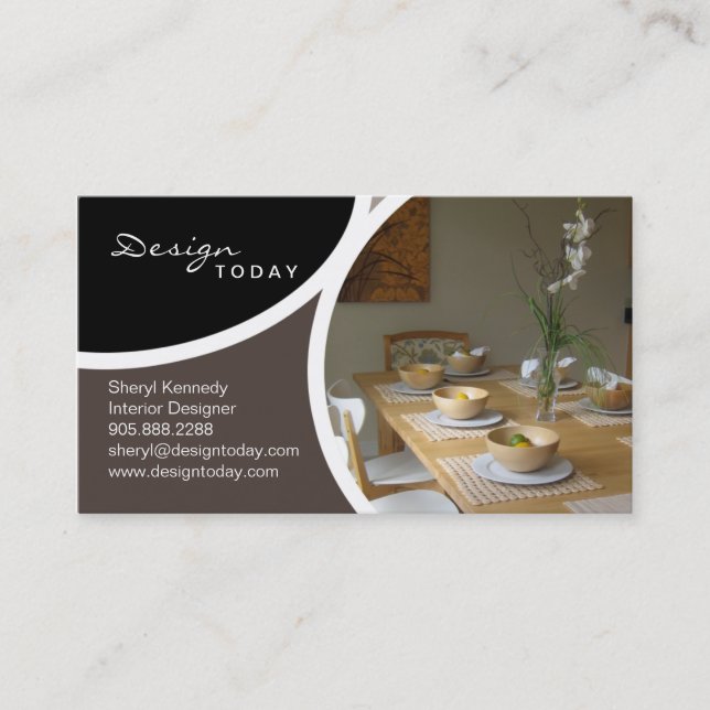 Interior Design Staging Modern Business Card 4 (Front)