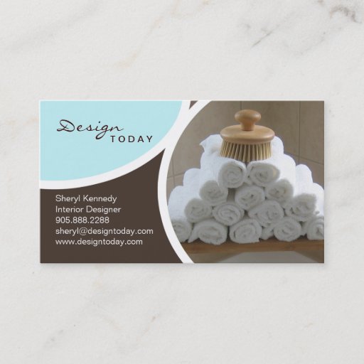 Customizable Interior Design Staging Modern Business Card Spa