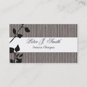 Interior Design Striped Pattern Fashion Leaf Business Card