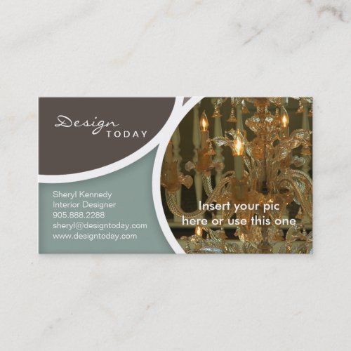 Interior Design Template Business Card Chandelier