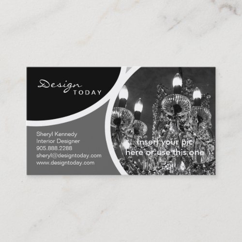 Interior Design Template Business Card Chandelier