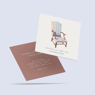 Interior Design Upholstery Vintage Chair Furniture Square Business Card