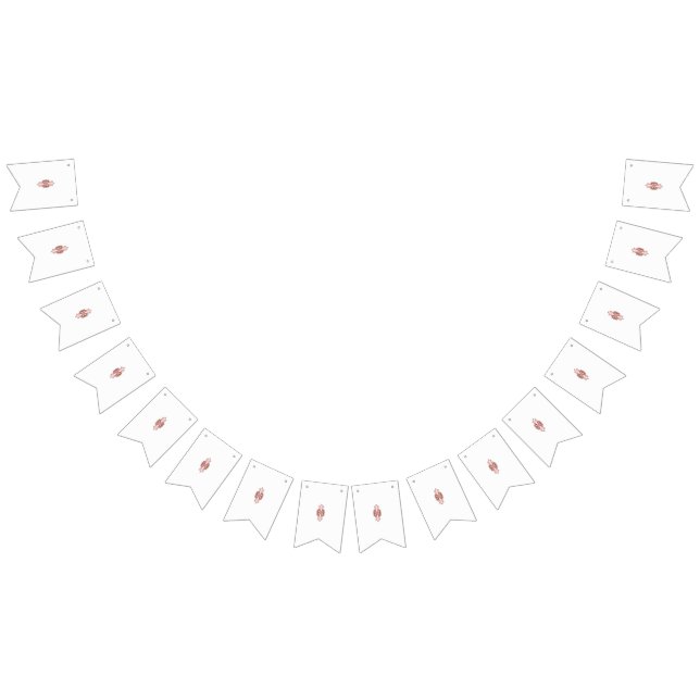 interior design wallpaper red flowers, white backg bunting flags (All)