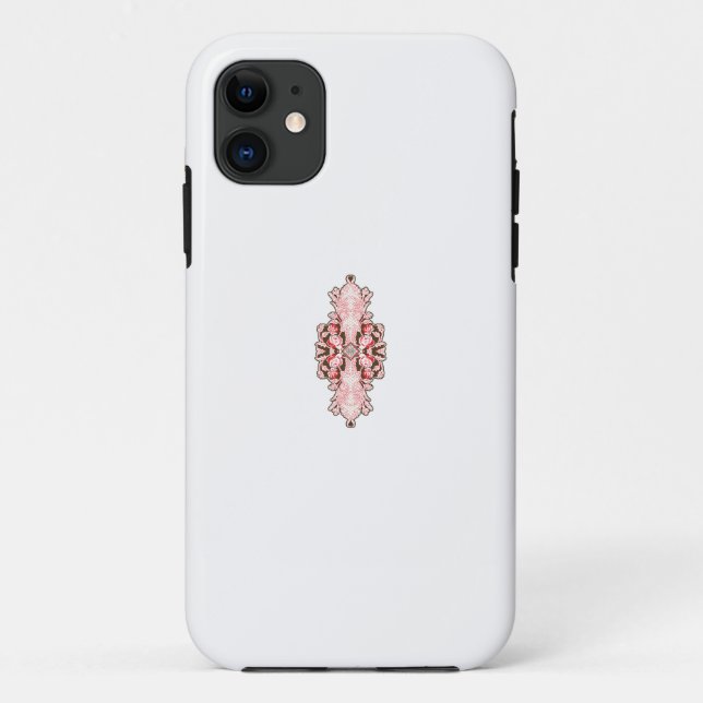 interior design wallpaper red flowers, white backg Case-Mate iPhone case (Back)