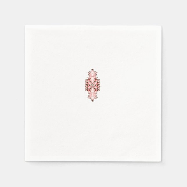 interior design wallpaper red flowers, white backg napkins (Front)