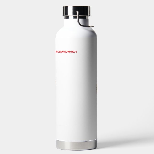 interior design wallpaper red flowers, white backg water bottle