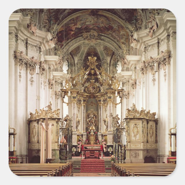 Interior, designed by Balthasar Neumann  1734-54 Square Sticker (Front)