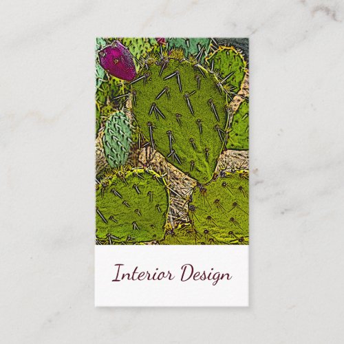 Interior Designer Abstract Desert Botanical   Business Card