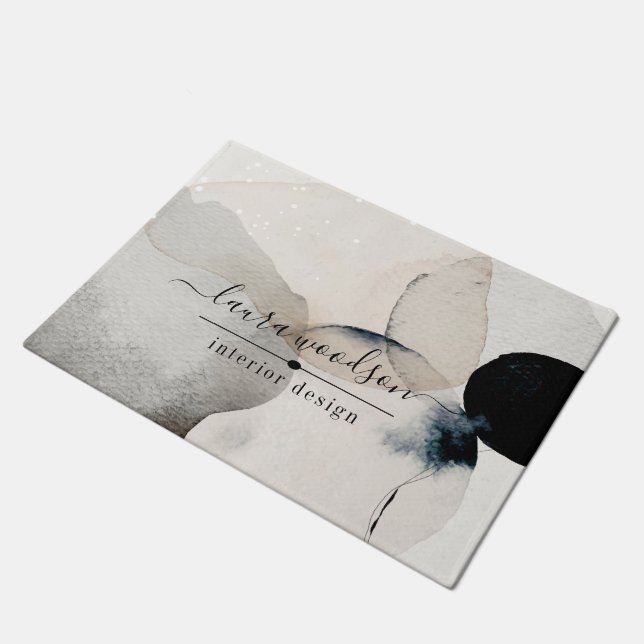 Interior Designer Abstract Watercolor  Doormat (Angled)
