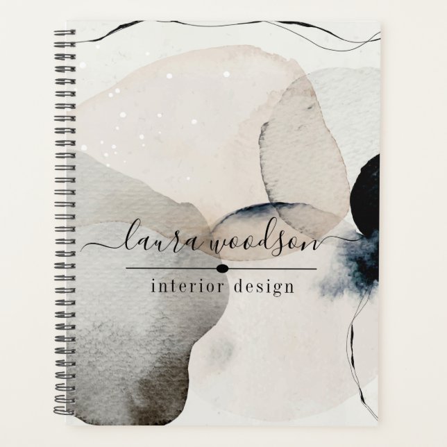 Interior Designer Abstract Watercolor  Planner (Front)
