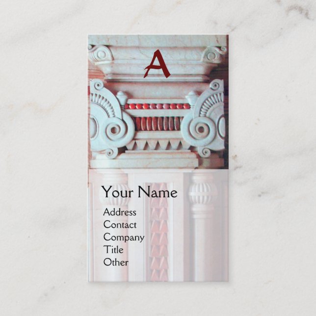 INTERIOR DESIGNER, ARCHITECTURE Monogram, Business Card (Front)