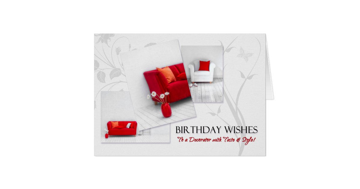 Interior Designer Birthday Red White Home Interior Zazzle Com