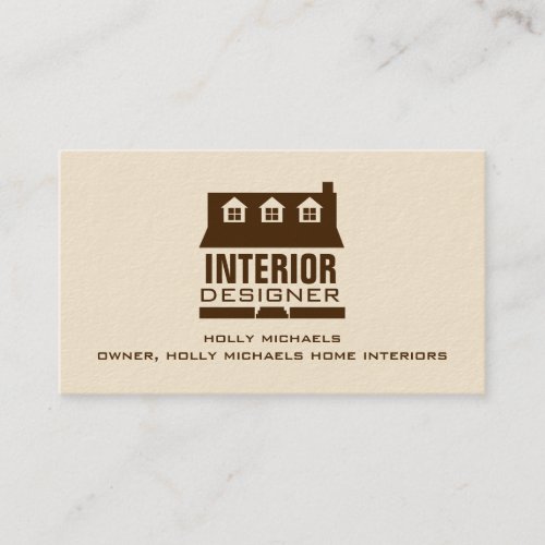 Interior Designer - Brown Cape Style House Business Card Templates