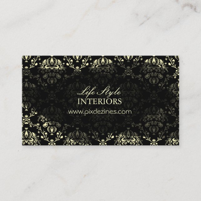 Interior Designer Business Card, Damask Card (Front)