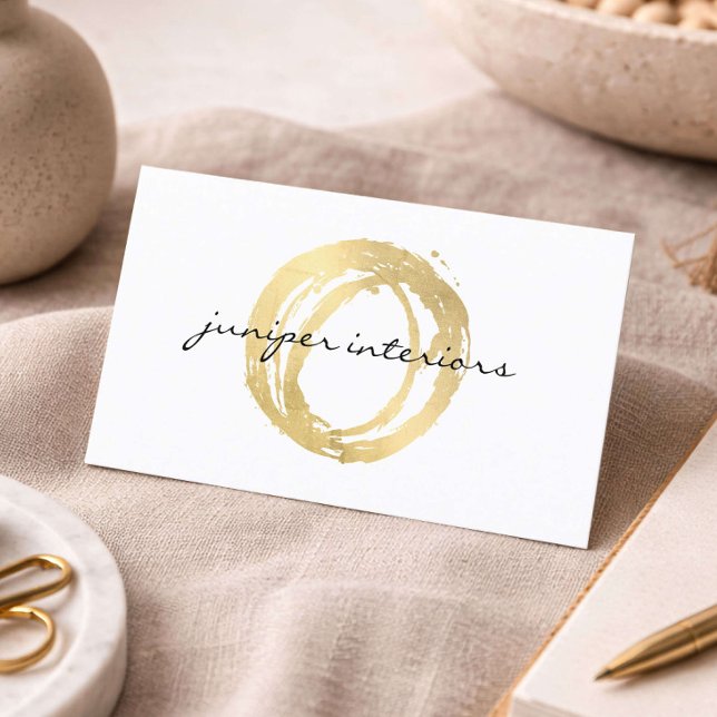 Interior Designer Business Card Luxe Gold Logo (Creator Uploaded)