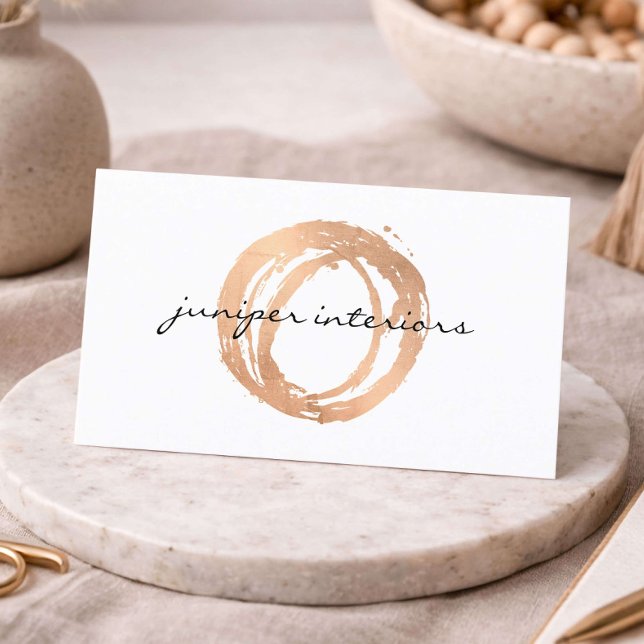 Interior Designer Business Card Rose Gold Logo (Creator Uploaded)