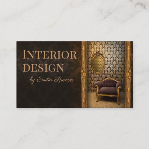 Customizable Interior Designer Classic Style Chocolate Card Business Card Template