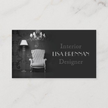 Interior Designer Classic White Chair Living  Room Business Card by paplavskyte at Zazzle