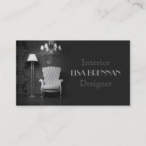 Interior Designer Classic White Chair Living  Room Business Card