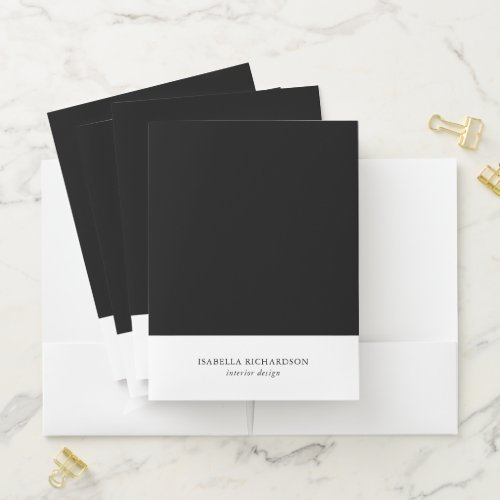 Interior Designer Color Block Black And White Pocket Folder