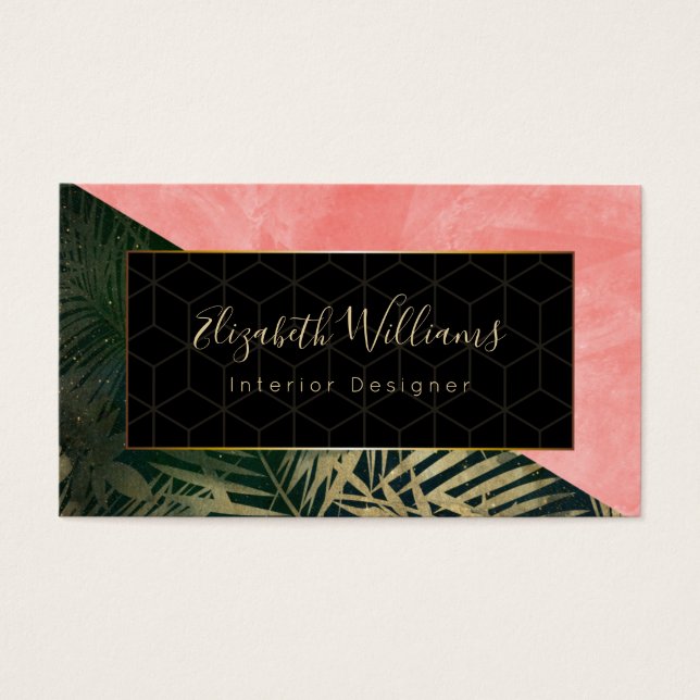 Interior Designer Color Block Business Cards (Front)