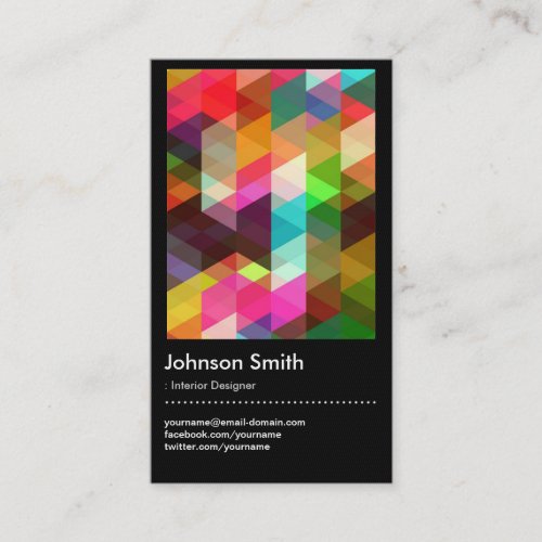 Interior Designer _ Colorful Mosaic Pattern Business Card