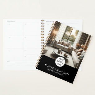Interior Designer Custom Logo Photo Black Planner