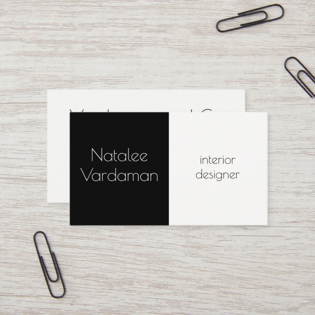 Interior Designer customizable simple elegant Business Card (Front/Back In Situ)