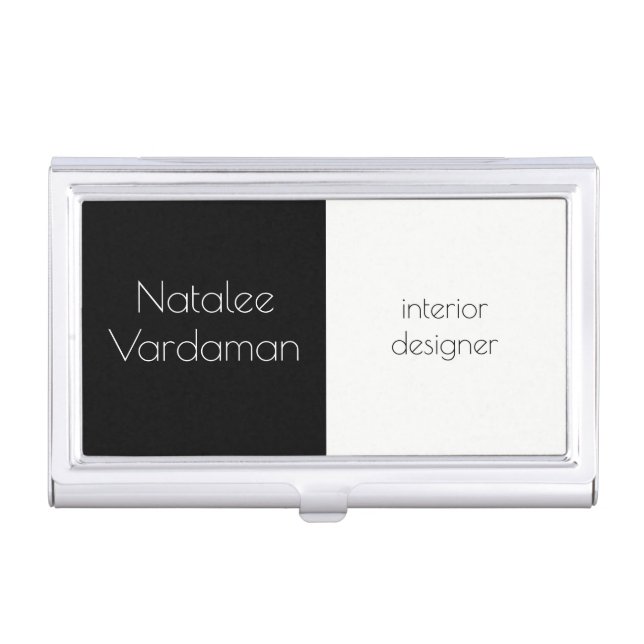 Interior Designer customizable simple elegant Business Card Holder (Front)