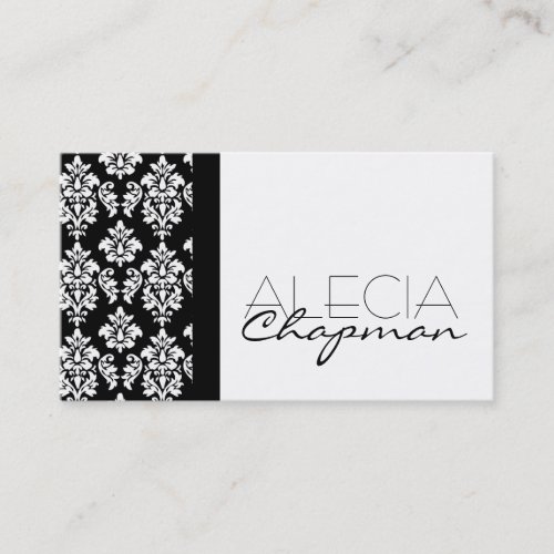 Interior Designer Damask Elegant Business Card