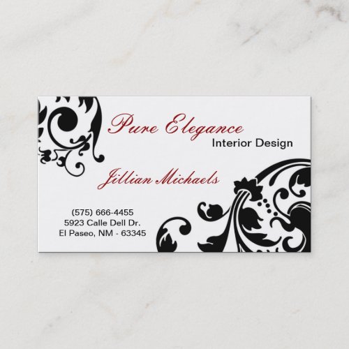Interior Designer Damask Filigree Business Card
